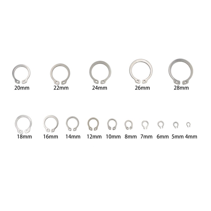 HVAZI 265PCS Metric 304 Stainless Steel C-Clips External Retaining Ring