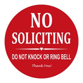 No Soliciting Sign Metal Do Not Disturb Sign for House Ring Doorbell Do Not Knock Suitable for Undisturbed Napping, Baby Sleep, and Dog Barking Red
