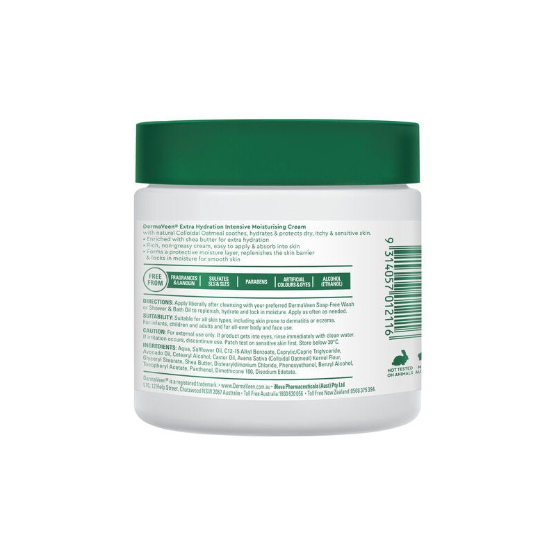 DermaVeen Intensive Extra Hydration Moisturising Cream 450g