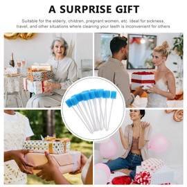 GLEAVI Cleaning Supplies Cleaning Supplies Cotton Swab 100 Pcs Oral Care Swabs Mouth Swabs Sponge Unflavored Dental Swabsticks for Mouth Cleaning Blue Cleaning Supplies Cotton Swab Makeup Sponge
