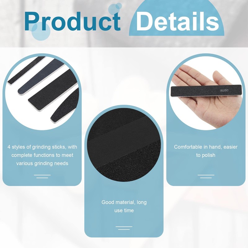 Honoson 60 Pcs Sanding Sticks for Plastic Models Set Include