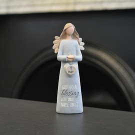 Feather & Grace Hand Painted Resin Decorative Figurine - God Has A Blessing With Your Name
