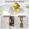 CLCTK 4 Pack Glass Dummy Door Knobs, Single Side Dummy