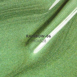 MAYCHAO 15ML Cat Eye Gel Nail Polish 1Pc Rainbow Green Gel Polish with Magnet Soak off Holographic Magnetic Nail Polish for Nail Art Manicure Salon DIY at Home, 0.5 OZ