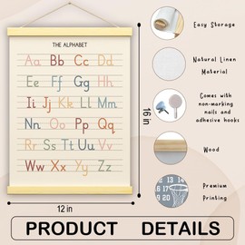 Buildinest Numbers Abc Wall Chart for Toddler Learning Posters, alphabet poster for toddlers, Kids Posters, Homeschool Decor for Kids Wall Decor, Play Room Wall Decor and Alphabet Banner - A02