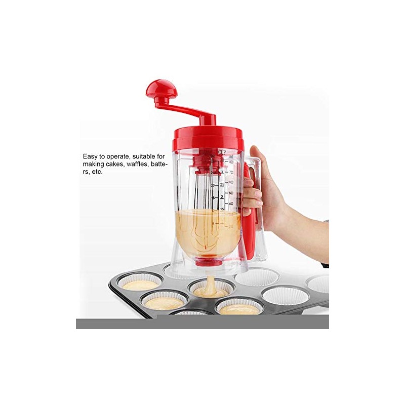 Hand-held Manual Pancake Cupcake Batter Mixer Dispenser Blender Machine Baking