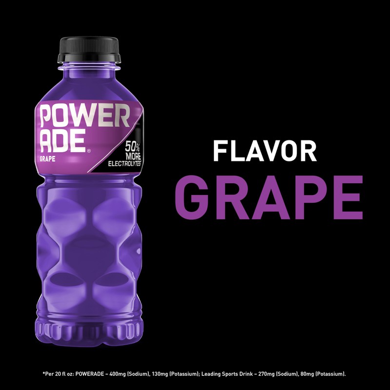 POWERADE Sports Drink Grape, 20 Ounce (Pack of 24)