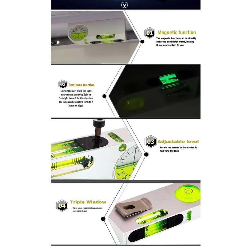 Multi Angle Measuring Level with Magnetic Solid Aluminum Alloy Mini
