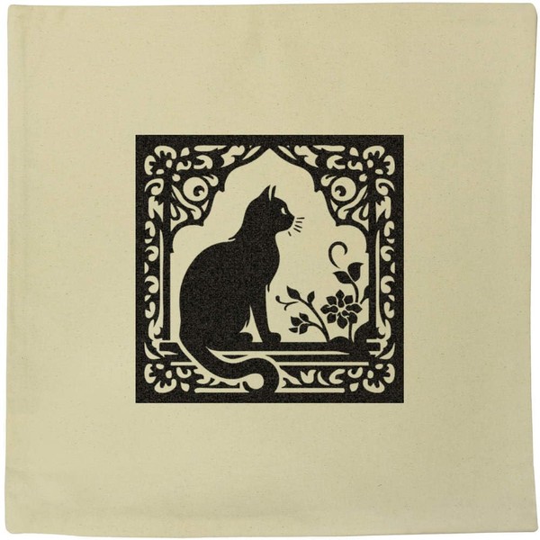 Azeeda 40cm x 40cm 'Cat Sitting In Window' Canvas Cushion