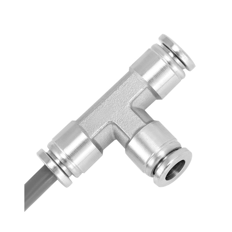 QWORK 1/4" OD Union Tee Stainless Steel 3 Way Tee