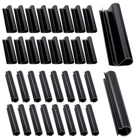 48 Pack Winter Pool Cover Clips for Above Ground Pools- 2 Shapes Pool Cover Clamps, 4.7 inch Wind Guard Clips for Steel Wall Swimming Pool Securing Cover, Black