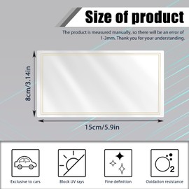 Car Sun Visor Makeup Mirror, Car Visor HD Stainless Steel Vanity Mirror, Universal For Car Visor, Truck,SUV, Seatback , Dash Board ,Window, Bathroom(5.91 x 3.14Inch)