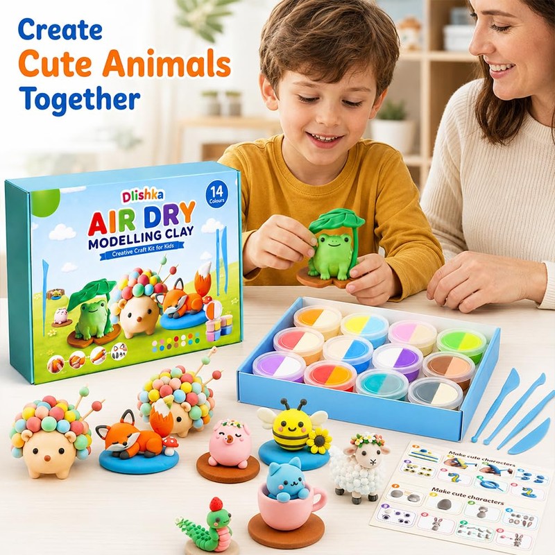 12PCS Air Dry Clay Kit Creative Arts for Adults &