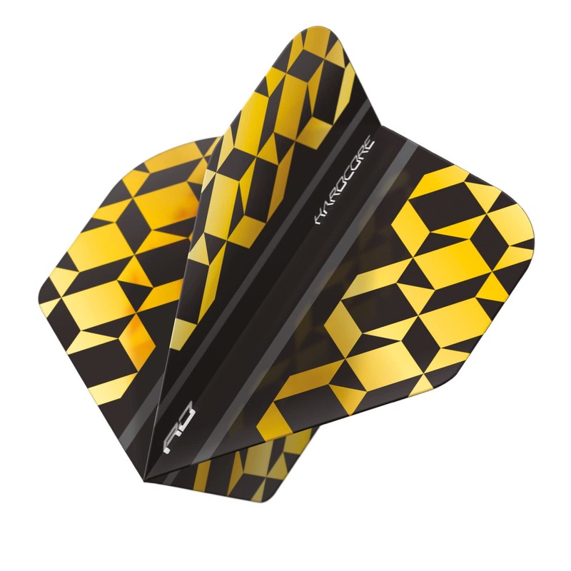 RED DRAGON Hardcore Premium Gold & Black Geometric Dart Flights