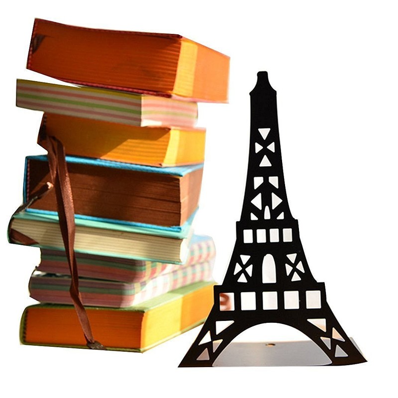 Cute Eiffel Tower Desk Holder Book Organizer Metal Decorative Bookend