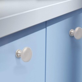 Probrico 5 Pieces Solid Cabinet Door Knob Dresser Handle Mushroom Kitchen Cupboard Pull Diameter 30mm Brushed Nickel