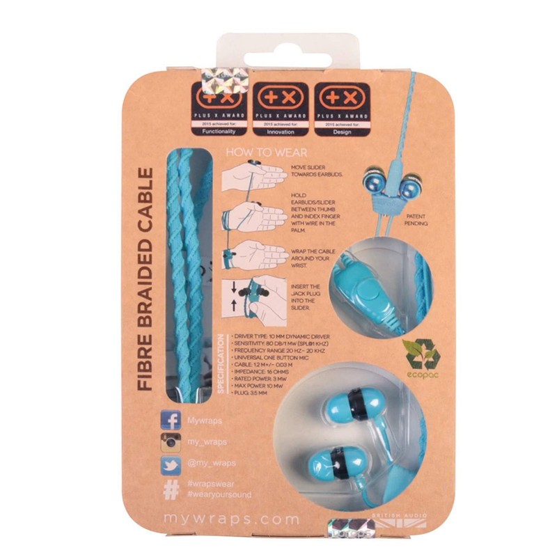 Wraps Talk (with Mic) Wristband Bracelet In-Ear Headphones (High Comfort