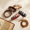 DATOA 4Pcs Wooden Jesus Virgin Mary Bracelet Saints Rosary Stretch