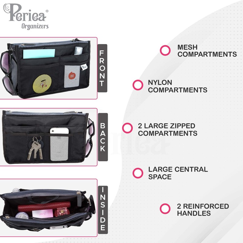 Periea Chelsy Handbag Organizer Insert (Gold Leopard, Medium)