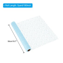 PATIKIL 180"L x 19.7"W Jacquard Net Mesh, Korean Openwork Floral Bouquet Wrapping Paper for Packaging Fresh Flower Wedding Valentine's Day Florist Supplies, Light Blue