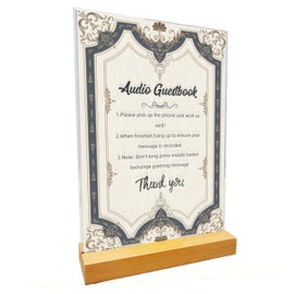 RetroVox Wedding Audio Guestbook Guest Guide Signage Clear Acrylic Photo Frame