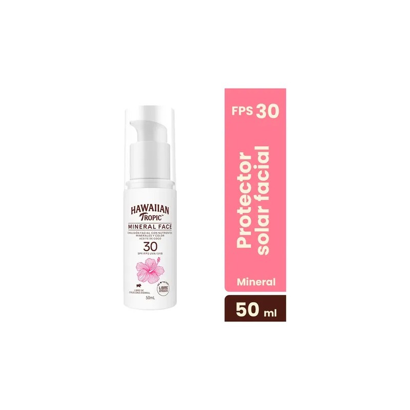 Protector Solar Facial Hawaiian Tropic Mineral 30FPS 50ml