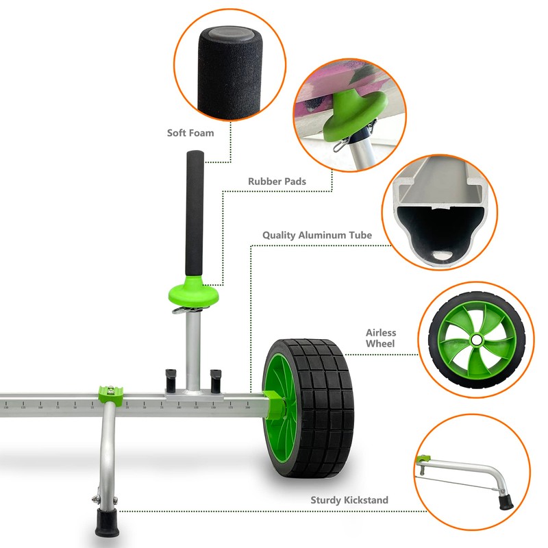 Codinter Kayak Cart, Sit-On-Top Kayak Cart Dolly Scupper Kayak Trolley