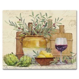 CounterArt Rustic Wine 3mm Tempered Glass Cutting Board 15” x 12” Manufactured in the USA Serving Board Charcuterie Board Dishwasher Safe