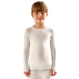 Viskin Tweens Seamless Top for Eczema Prone Skin, Psoriasis and Itchy Skin, Viscose Fibre Clothing for Boys and Girls, Absorbs Moisture, Soothing and Cooling Effect 8-11 Years, Ecru