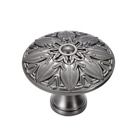 YCSJ Round Cabinet Knobs and Matching Pulls - 10 Pack / 1.4 Inch(36mm), Stylish Gunmetal Cabinet Knobs for Kitchen Doors and Drawers, Bathroom Cabinet Knobs, Bedroom Wardrobe Dresser Drawer Pulls