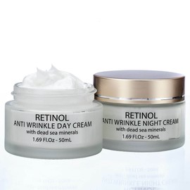 Dead Sea 2 PACK ANTI WRINKLE RETINOL DAY &NIGHT CREAM MOISTURIZE &REFRESH SKIN APPEARANCE