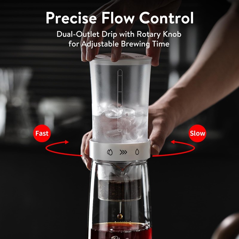 Bincoo Drip Cold Brew Coffee Maker,450ml High Borosilicate Glass Ice