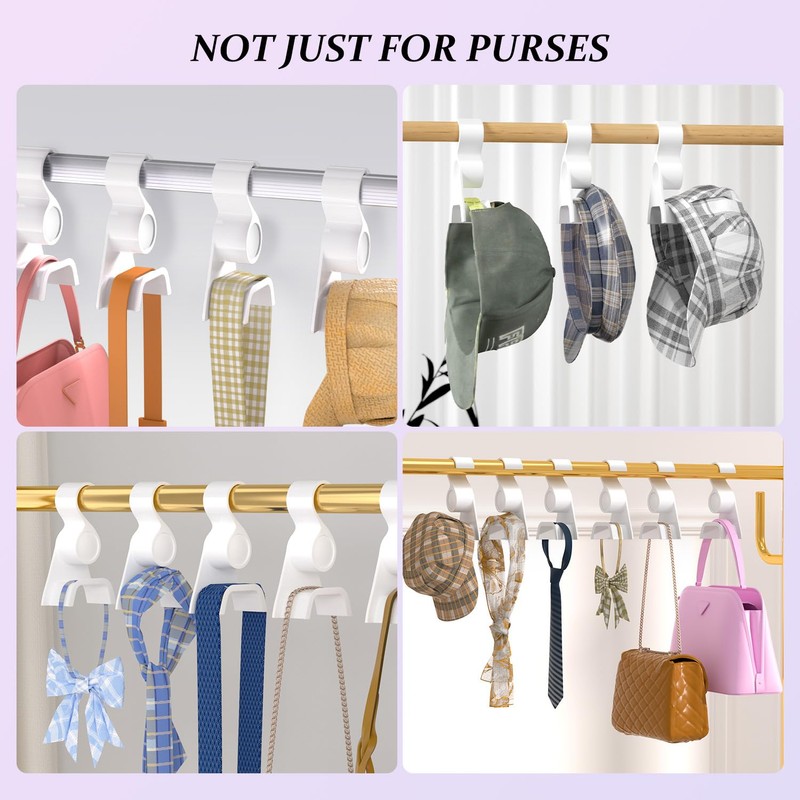 BOCONY Purse Hanger for Closet 6 Pcs, Acrylic Purse Organizer