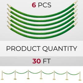 6PCS Blue Velvet Rope - 5FT Elegant Rope for Stanchion Barrier VIP Events Crowd Control Safety Divider for Red Carpet Weddings Parties and Special Occasions Durable and Stylish Design