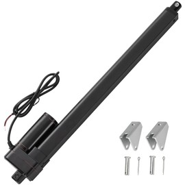 JQDML 18 Inch Stroke Linear Actuator 12V Heavy Duty 440lbs/2000N IP65 Waterproof Electric Actuator Speed 0.31"/sec with Mounting Brackets