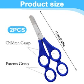 OUDQFCJ 2 x therapist scissors, children's learning scissors, therapist scissors with double handle, mother-child scissors with double handle, children's craft scissors, school, helper scissors, for