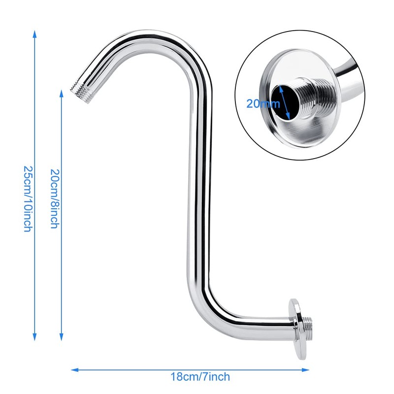 Joyzan S shaped Shower Arm, High Rise Shower Head Extension