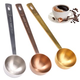 Set of 3 Coffee Measuring Spoons 15 ml, Coffee Spoon, Stainless Steel Coffee Dosing Spoon, Measuring Spoon with Long Handle, for Measuring Ingredients, Coffee Grounds, Beans, Spices