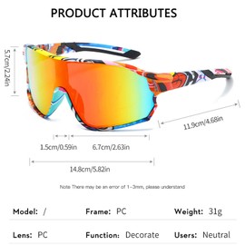 MUSELK Sports Sunglasses Men Women Cycling Glasses Sunglasses Polarised Sunglasses for Outdoor Activities MTB Road Bike Cycling Biking Ski Sunglasses with UV400