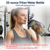 UTEBIT Gray Water Bottle 32oz, Motivational and Leak-Proof Water Cup
