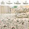 MICORAL Boho Floral Queen Sheet Set, 4-Piece Printed Botanical Bed
