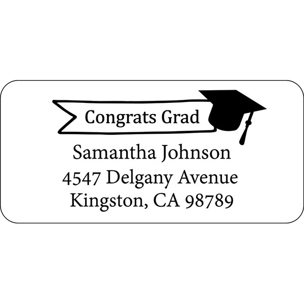 Atelier Elegance Custom Labels, Congrats Grad, Any Name, Any Address