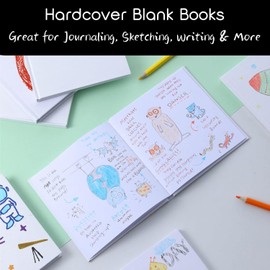 36 Pack Hardcover Blank Book,5x5 Inch Unlined Sketchbook Journal - 18 Sheets/36 Pages Each, Bulk Pack of White Hardcover Blank Books for Writing, Drawing Make Your Own Book, Multi-Purpose for Students & Adults