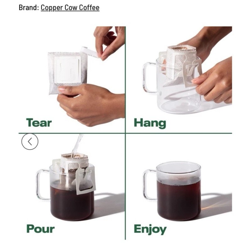 Copper Cow Churro Single Serve Pour-Over Coffee w/ Latte Creamer
