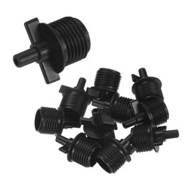 M METERXITY 10-Pack Drip Irrigation Barbed Fittings, for 1/4 to 1/2 Flat Male Thread Tubing Connector Plastic Coupling for Garden/Greenhouse/Aquarium/Flower Pot, Drip Pipe Accessories