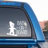 DXLING White Black Baby on Board Car Decal,BOY on Snowboard