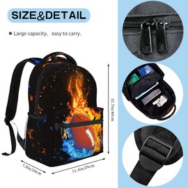 VelumVista American Football Backpack for Boys Football Bookbag Boys School Backpack for Kids Girls Children Teens Elementary Middle School