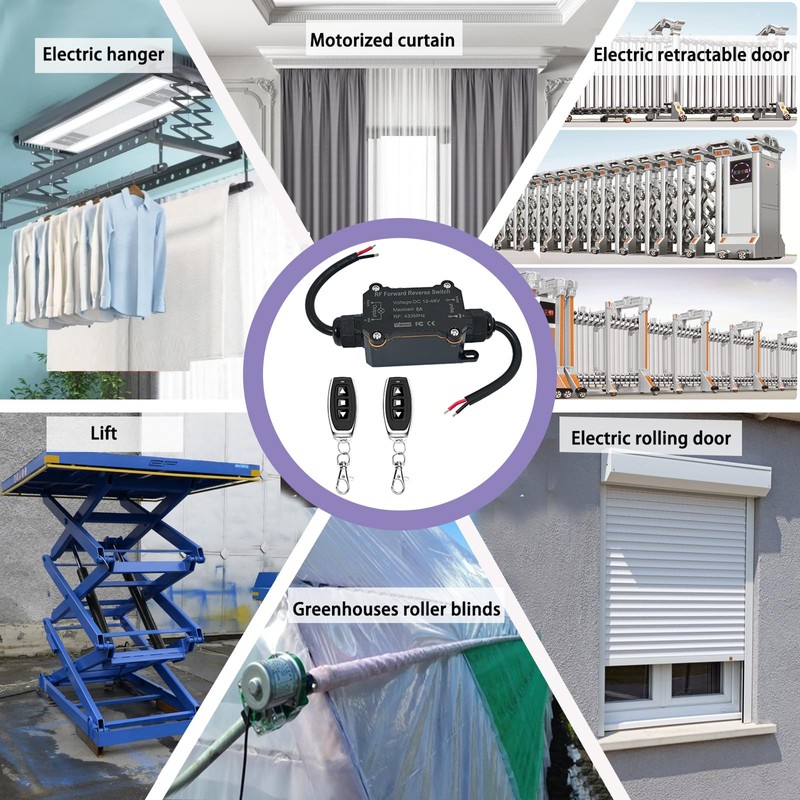 Meskliu Wireless Winch Remote Forward Reverse Switch,Waterproof DC12V/24V/48V 8A Relay