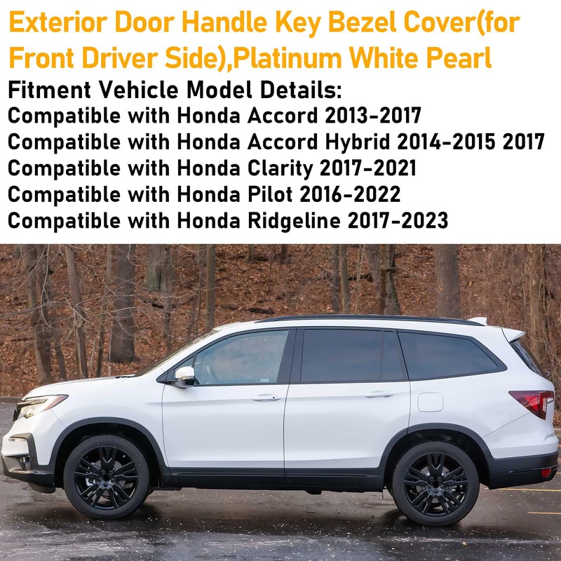 APESER for Honda Accord Front Door Handle Bezel Cover w/Key