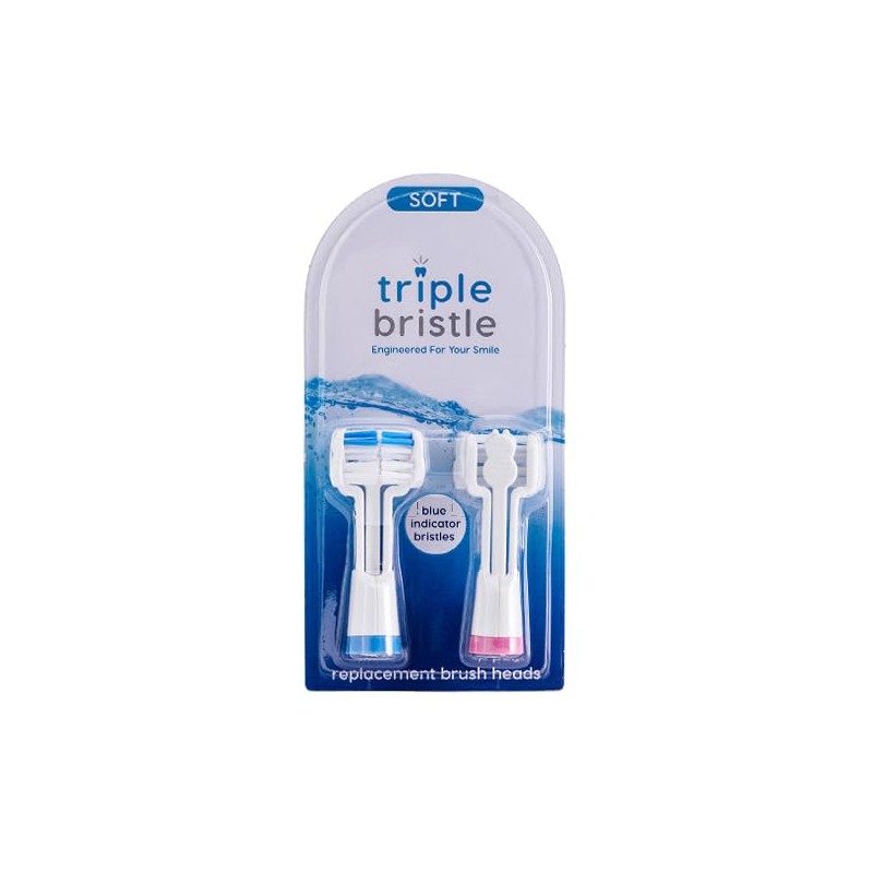 Triple Bristle Replacement Brush Head Refills | Innovative 3 Head